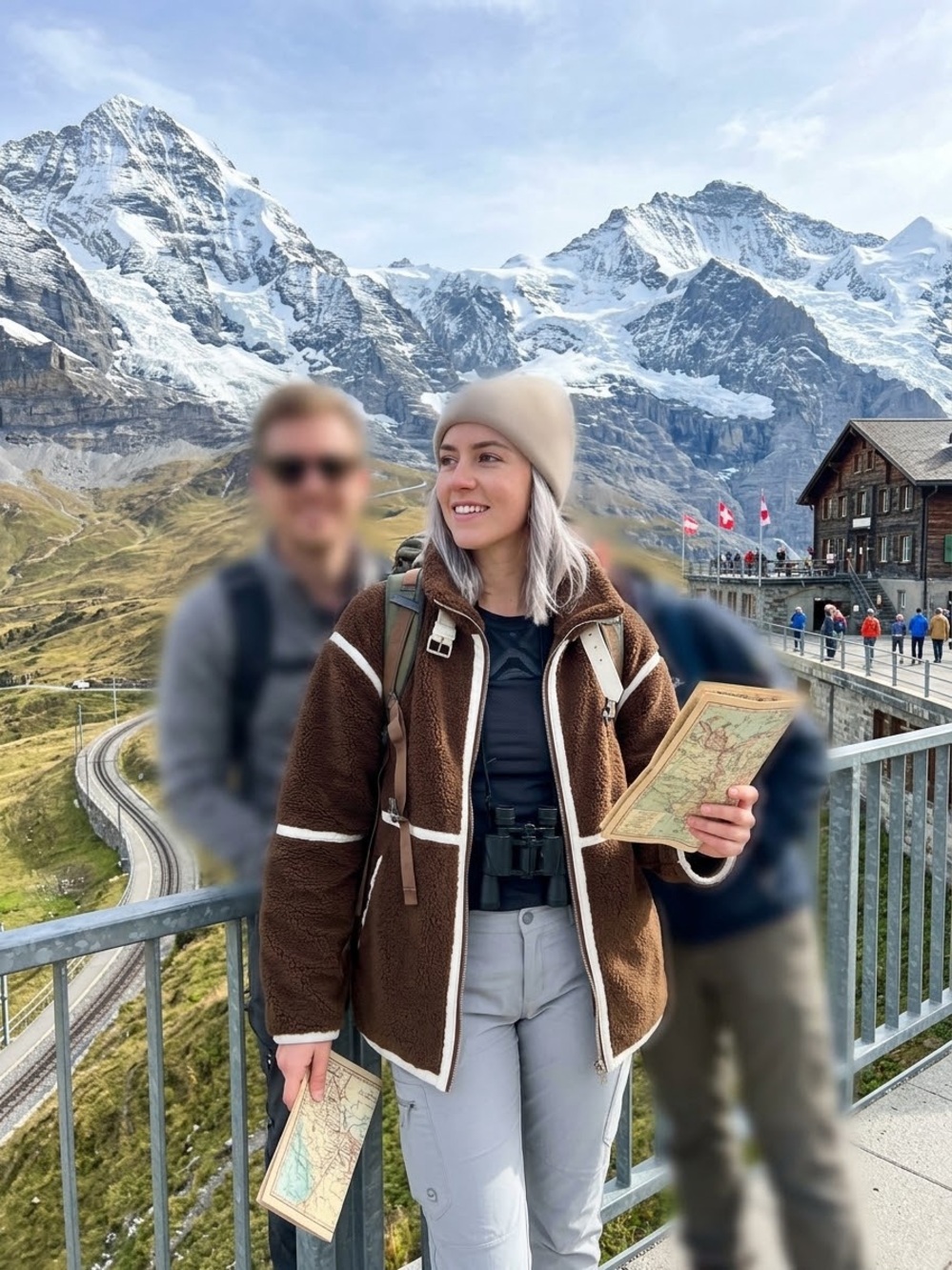 Brown Sherpa Jacket with Cream Trim - Home Holiday